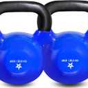 Yes4All Kettlebell, 4 LB Vinyl Coated Cast Iron Strength Training Kettlebells for Home Gym Exercises, Fitness, Full Body Workout Equipment, Push Ups, and Grip Strength