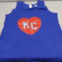 Kansas City Teal Blue/Red Heart KC Love Letters Kansas City Tank Top (Small)