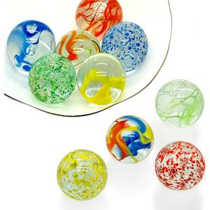 Large Glass Marbles for Decoration 35mm 10pcs Assorted Colour Marble Game Learning and Outdoor Play for Kids and Adult
