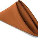 TableLinensforLess 17"x17" Polyester Cloth Napkins, Set of 12 (Copper) | Easy-Care, No-Iron Finish, Superior Color Retention, Machine Washable