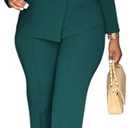 Kafiloe Women Double Breasted Blazer Pants Suit 2 Piece Outfits Casual Long Sleeve Blazer Set for Work Business S