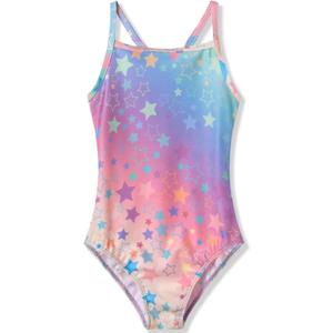 TENVDA Girls One Piece Swimsuits Sport Halter Swimwear Beach Bathing Suit