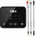 1Mii Bluetooth 5.3 Transmitter for TV to 2 Wireless Headphones, Long Range 100ft Bluetooth Adapter for TV aptX Adaptive & HD/Volume Control, Optical/USB/AUX/RCA Audio Inputs