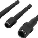 2 x Performance Tool W2962 3 pc. 2-in-1 Drive Socket Adapter Set, Impact-Grade Chrome Vanadium Steel, Nut Driver Attachments, Socket Extensions, Black