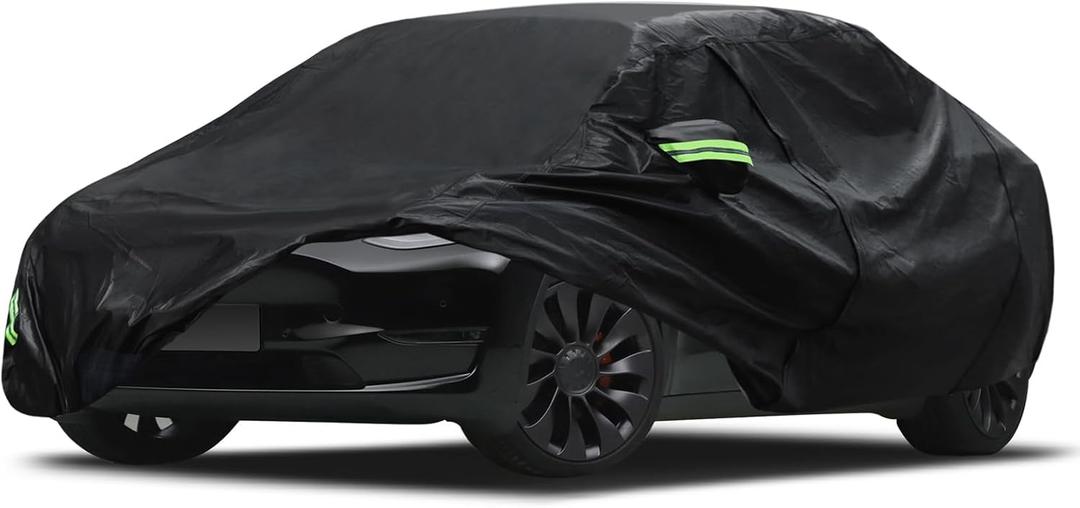 Migaven 6 Layers Car Cover Custom Fit for Model Y Car Cover 2020-2024 Waterproof Full Exterior Cover Rain Snow Protection with Charging Port Ventilated Mesh Door Zipper