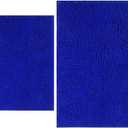 Bathroom Rugs Sets 2 Piece, Extra Soft Chenille Bath Mat Ultra Absorbent Bathroom Rug, Bathroom Mat with Sturdy PVC Non-Slip Bottom, Machine Washable Bath Rugs (20x32 Inch + 16x24 Inch, Royal Blue)