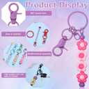 30pcs Beadable Keychains Bars Bulk Blank Beaded Metal Keychain Colorful Creative Blank Keychain for Beads Metal Beaded Pendant Jewelry Making Gift for DIY Crafts Keyrings Purse Mother's Day Birthday