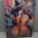 CXHOSTENT Black Jazz Canvas Wall Art Abstract Black Music Painting Prints African American Picture Musical Instruments Artwork for Men Room Decor Framed (Black, 16.00" x 24.00")