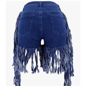 Women's Frayed Raw Hem Jean Shorts Washed Distressed Hot Pant Jeans Ripped Tassel Short Denim Pants Plus Size 2XL