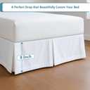 Pleated Bed Skirt Full Size, Easy Fit with 8 Inch Tailored Drop, Wrinkle-Free Microfiber, Lightweight, Classic & Clean Look (White)