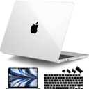 DONGKE Compatible with MacBook Air 13 inch Case M5 M4 M3 M2 2026 2025 2024-2022 A3449 A3240 A3113 A2681, Plastic Hard Shell & Keyboard Cover for MacBook Air 13.6 inch, Crystal Clear