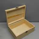 Unfinished Wood Box with Hinged Lid 1 Pack - 10.6" x 7.6" x 4.3" Smooth Unpainted Wooden Storage Box for Crafts, Jewelry, DIY Painting, Gift Packaging - Lightweight & Warp-Resistant (Natural Color)