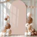 Royal Nude Chiara Arch - 6.6FT Spandex Fitted Wedding Arch Stand Covers Round Top Stretchy Backdrop for Birthday Party Ceremony Banquet Decoration (6.6 FT)