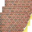 Flutesan 3 Pcs Miniature Dollhouse Wallpaper and Flooring Peel and Stick 1:12 Scale Self Adhesive Doll House Wallpaper DIY Mini Dollhouse Accessories 8.27 x 11.69 Inch(Brick Wall)