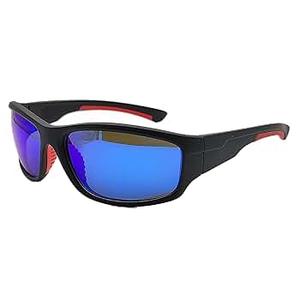 Polarized Sports Sunglasses Unbreakable Frame for Men Women Running Cycling Baseball (Blue)