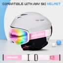 Kids Ski Goggles for Boys Girls Aged 3-14, 100% UV Protection OTG Ski Goggles