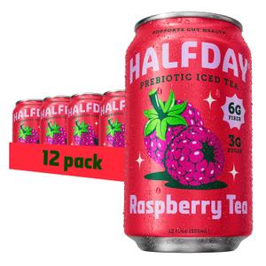 2 x Halfday Raspberry Ready To Drink Iced Tea, 12 Fluid Ounce (Pack of 12) (EXP 03/26/28)