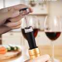 Rechargeable Electric Wine Gift Set - Aerator, Vacuum Stoppers, Foil Cutter and Bottle Opener for Home Bar and Outdoor Parties (Silver)