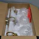 Bathroom Light Fixtures, 3-Light Brushed Gold Vanity Lights with Globe Clear Glass, Champagne Bronze Vanity Lighting Fixtures Over Mirror, AD-22280-3W-GD