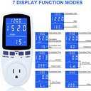 Upgraded Watt Power Meter Plug Home Electrical Usage Monitor Consumption, Energy Voltage Amps Kill Tester with Backlight, Overload Protection, 7 Modes Display (1 Pack, White)