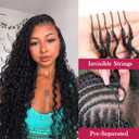 Human Crochet Hair for Black Women 18 Inch 120g Deep Wave Curly Crochet Human Hair Bundles Pre Separated 100 Strands Feather Crochet Human Hair Extensions Invisible Miracle Knots Natural Black