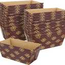 100 Pcs Mini Paper Loaf Pans Disposable Paper Loaf Pans for Baking, Microwave Oven Freezer Safe Corrugated Paper Baking Pans for Bread Baking