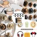 Adhesive Hat Hooks for Wall-8 Pack Hat HolderHat OrganizerCowboy Hat RackStrong Adhesive Cap HolderCap Organizer for Baseball Caps- BlackHat Storage