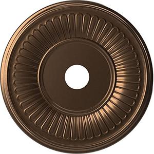 Ekena Millwork CMP22BECAB Berkshire Thermoformed PVC Ceiling Medallion (Fits Canopies up to 10 1/8"), 22"OD x 3 1/2"ID x 1"P, Metallic Antique Brass