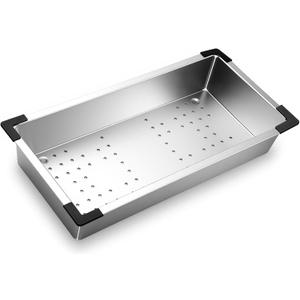 LemonRoad 8.27 x 16.93 Inch Stainless Steel Colander for Kitchen, Thickened over the Sink Colander Sink Strainer Basket, Kitchen Supply for Washing Drain Vegetable Fruits Dishes