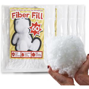 Premium High-Loft Polyester Fiber Fill -Ultra Soft & Hypoallergenic Stuffing for Pillows, Stuffed Animals,DIY Crafts, Cushions-Non-Clumping,High Resilience Pillow Stuffing Material (60g/2.1oz)