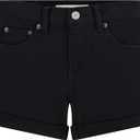 Levi's Girl's Girlfriend Fit Denim Shorty Shorts (8, Black)