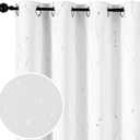 SMILE WEAVER White Christmas Curtains 84 Inch Long for Bedroom,Room Darkening Curtains with Star Design Soft Thick Thermal Insulated Window Drapes for Living Room,Set of 2 Panels