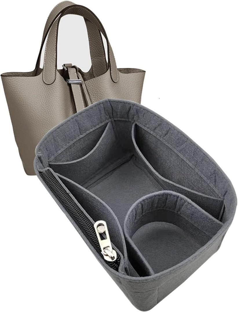 Lckaey picotin 18 bag insert Organizer insert for picotin strap 1098grey-S (PC18/6.3*4.33*3.54in)