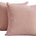 PLEASANT BOULEVARD | Chenille Pillow Case Covers 20 by 20 Inch, Soft Cozy Decorative Cushion for Home Bedroom Living Room Bed Sofa Chair (Pink, 2 Pack)