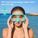Snorkeling Gear for Adults, Snorkel Set Adult, Scuba Diving Mask, Panoramic View Anti-Leak Anti-Fog Dive Swimming Goggles Tempered Glass Panoramic Wide View Travel Portable Foldable