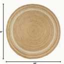GRUHUM Jute Cotton Area Rug 4ft Round Natural Fiber Handmade Boho Farmhouse Jute Area Rug Soft Braided Rustic Vintage Reversible Rug- Indoor Kitchen Bedroom Living Room Hallways Enterway 4ft Circle
