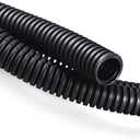 ZhiYo 20FT 1/4 Wire Loom Split Tubing Auto Wire Conduit Flexible Cover | High Temperature Heat Resistant -40F to 257F | Plastic Cover for Electrical Wires & Cables, Black