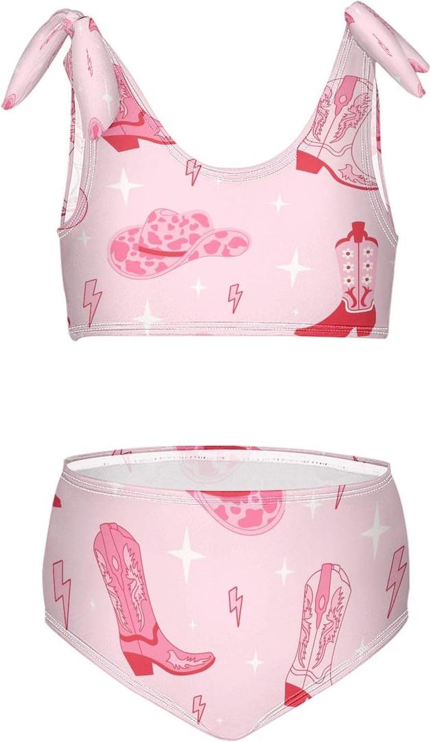 QUGRL Girls Swimsuit Two Piece Swimwear Bathing Suit for Girls Tankini Bikini Set Size 3-12T (9-10 Years, Multicoloured15)