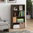 Furinno PASIR Book Shelf, 4-Tier Bookshelf, Bookcase with Open Shelf, 9.4 x 23.6 x 41.7, for Living Room, Bedroom, Home Office, Columbia Walnut