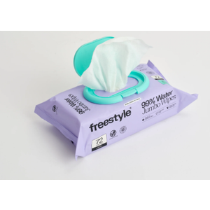 12pcs Freestyle Wipes, Unit 12,99% Water, 72 Jumbo Wipes