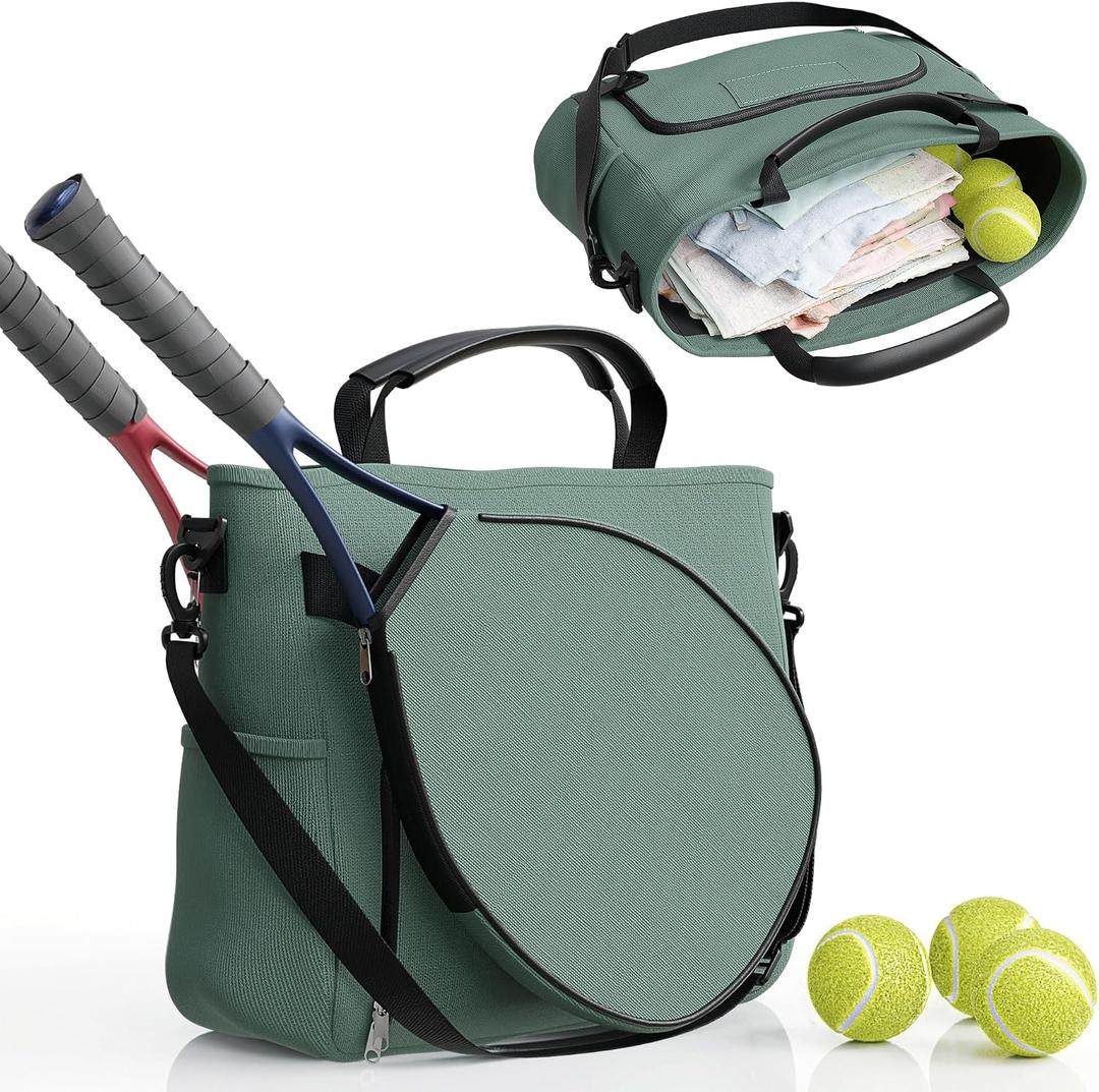 Tennis Bags for Women Men - Sleek Tennis Racket Bag for Sports Accessories with 2 Detachable Racket Cases - Gym Sling Bag, Pickleball Racquet Sling for Beginner Pro Players