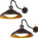 Dusk to Dawn Outdoor LED Barn Lights, 16 Inch Large Farmhouse Exterior Wall Light Fixtures with Adjustable Color Temperature, Modern Bronze Porch Lights Outside for House Garage Doorway