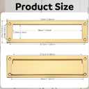 1 Pack Solid Brushed Mail Slot with Solid Interior Frame Set 13" x 3.7" Door Mail Slot Catcher Mailbox Door Replacement for Wall(Gold,Brass)