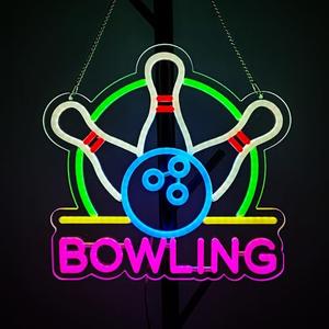 14x14 Inch Bowling Neon Signs Art Wall Lights for Beer Bar Club Bedroom Hotel Pub Cafe Wedding Birthday Party Gifts