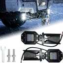 2PCS Hitch Bar Reverse Light Brackets for Ford F250 F350 F450 Super Duty (2008-2026),45W High Power LED Hitch Reverse Light,No-Drill Required,Fit 2.5-Inch Tubular Trailer Hitches,Recessed Installation