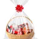 CUDICY 20pcs Cellophane Bags 24x30 Cellophane Wrap for Gift Baskets Large Clear Party Favors Clear Treat Plastic Gift Bags Packaging for Cookie