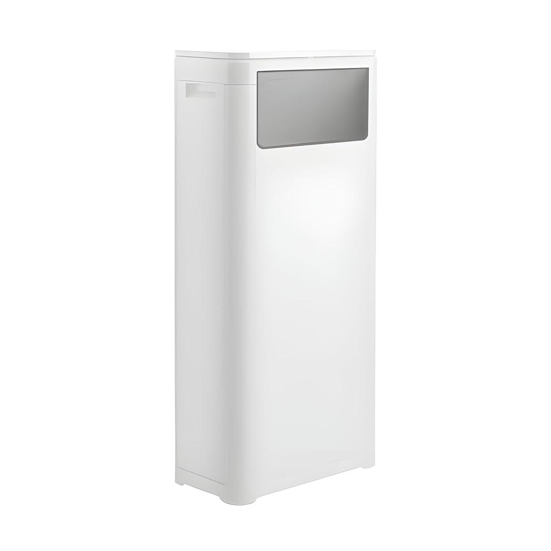 WanWanKa Bathroom Trash Can with Lid,Slim 6 Gallon Commercial Lagre Trash Bin, Tall Skinny Waste Bin with Press Top Lid, Narrow Garbage can for Kitchen,Living Room,Ofice,Laundary Room,Bedroom White