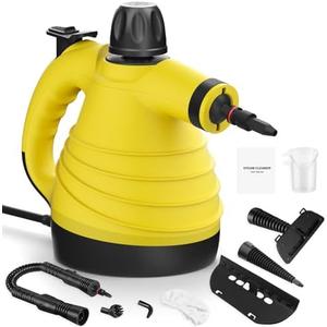 Handheld Steam Cleaner, Pressurized Steam Cleaner with 9pcs Accessories & Safety Lock, Natural Multi-Purpose Powerful Home Use Steamer for Cleaning, Car, Bathroom, Shower, Upholstery, Grout, Window