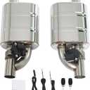 Universal Valved Muffler Kit, Electronic Muffler Valve Cutout Remote Control Offset In Offset Out (2.5in/63mm muffler kit)