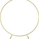 LANGXUN Large Size Metal Round Balloon Arch kit Decoration, for Wedding Birthday Party Decoration, Graduation Decorations and Baby Shower Photo Background (6.6ft-Gold)